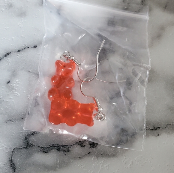 Red Gummy Bear Earrings - Picture 4 of 7